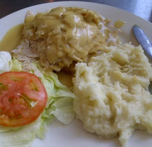 open face turkey & mashed potatoes